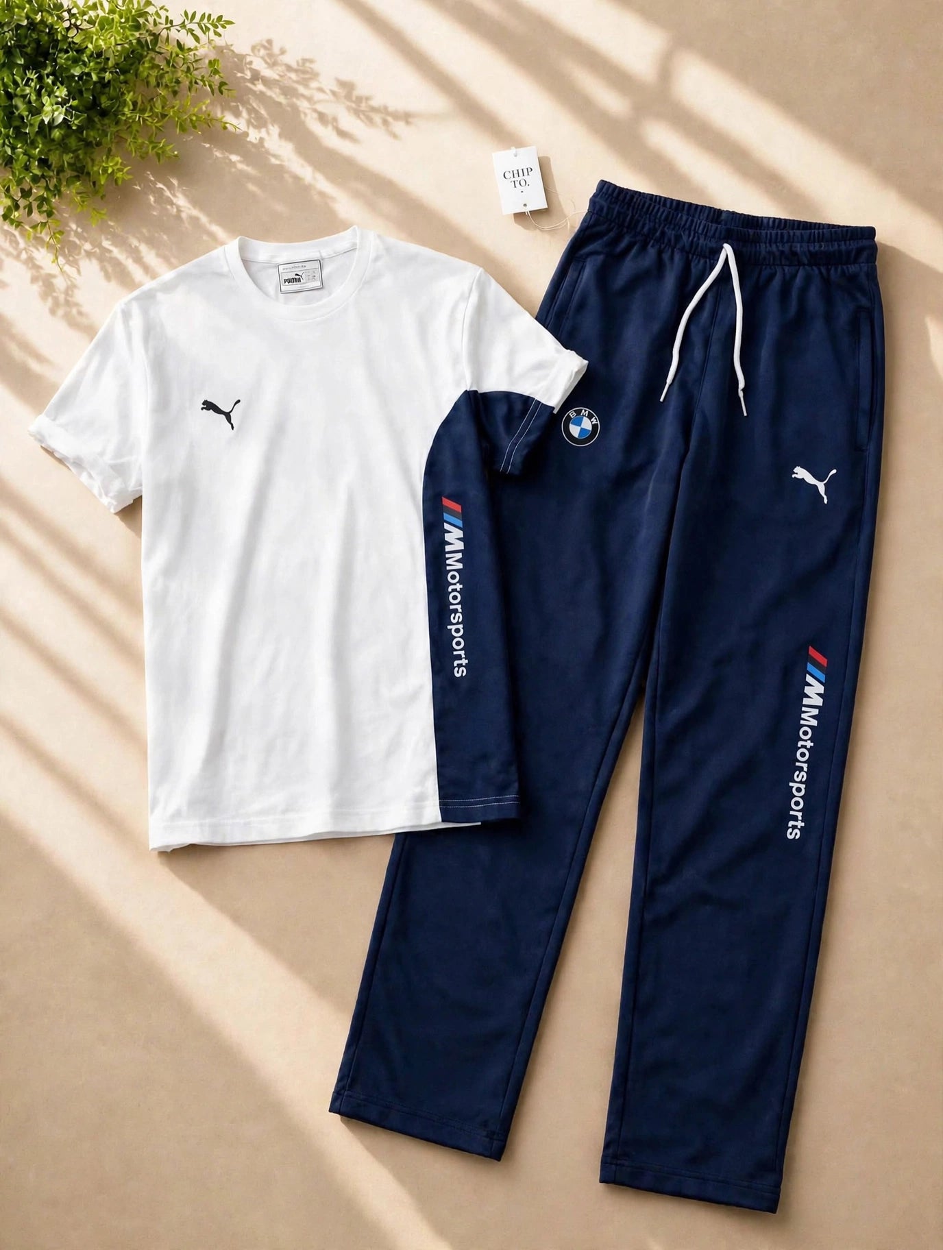 Adidas T-Shirt + Track (Blue & White)