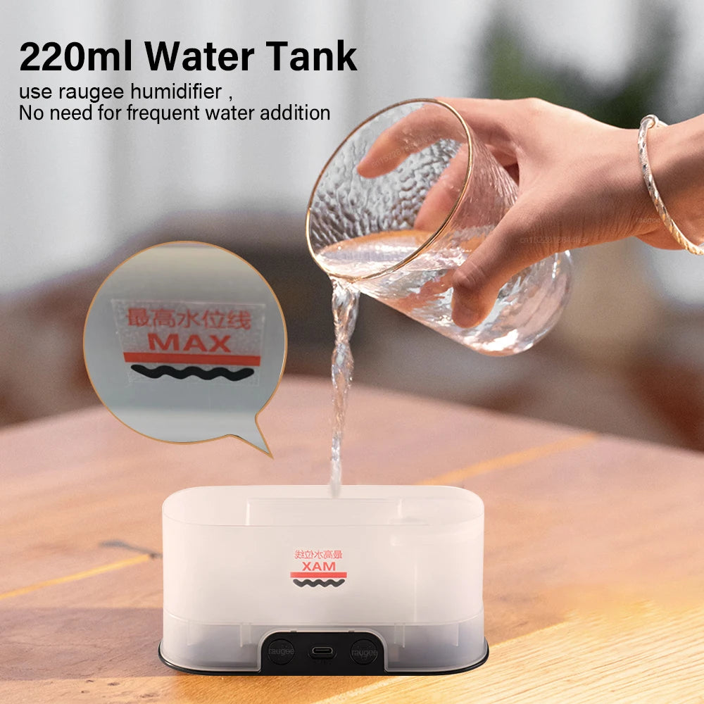 Humidifier Flame Essential Oils Diffuser Air Humidifier for Home Bedroom Mini Air Fragrance Diffuser with LED Night Light