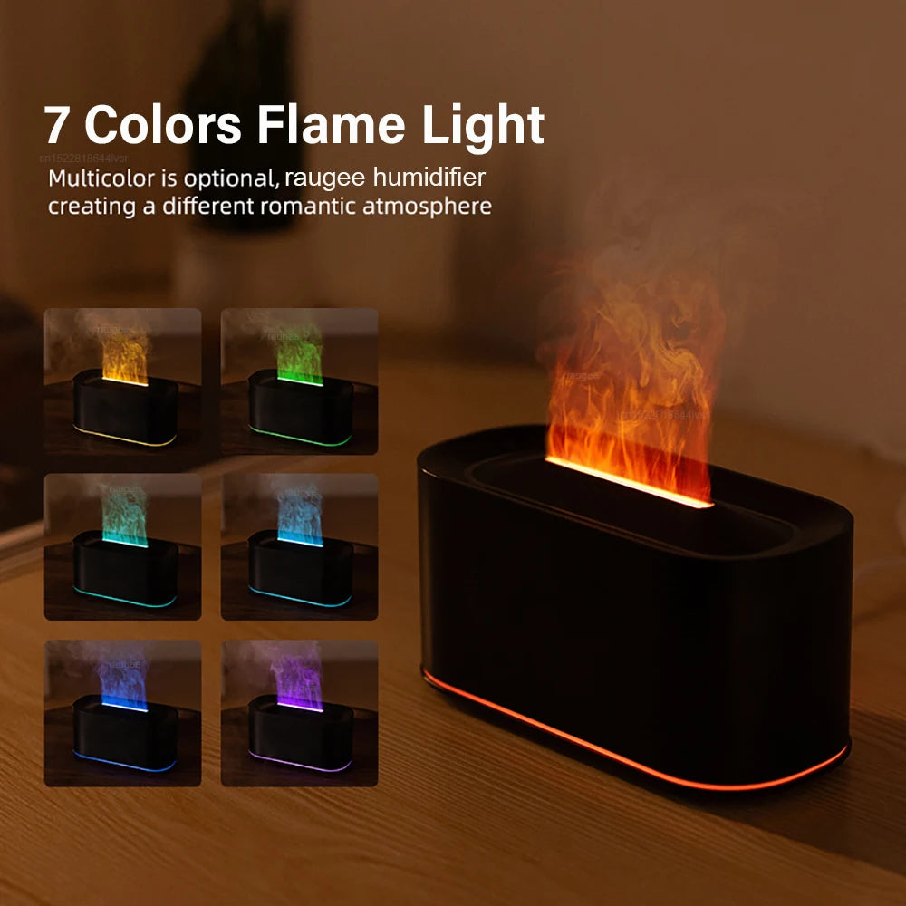 Humidifier Flame Essential Oils Diffuser Air Humidifier for Home Bedroom Mini Air Fragrance Diffuser with LED Night Light