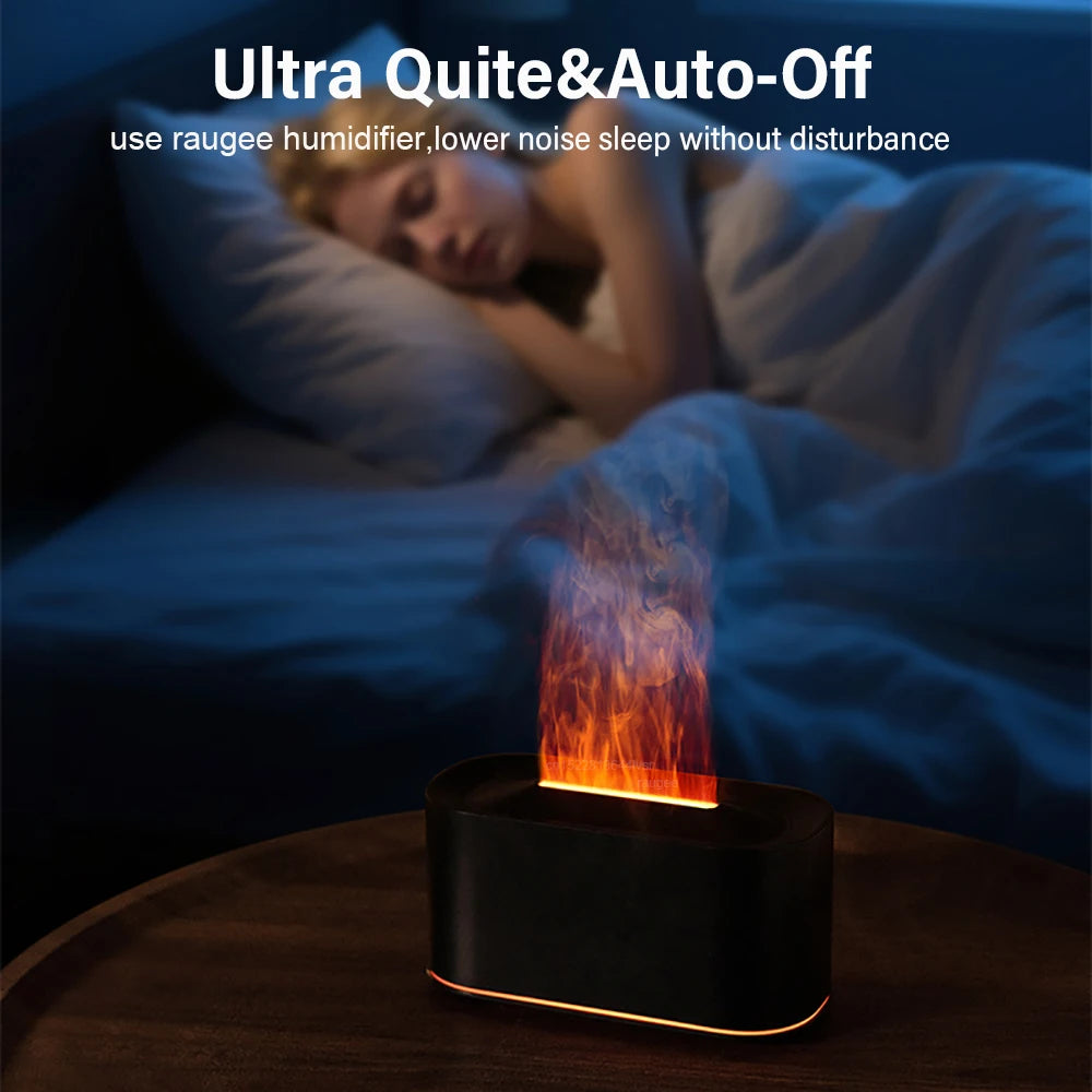 Humidifier Flame Essential Oils Diffuser Air Humidifier for Home Bedroom Mini Air Fragrance Diffuser with LED Night Light