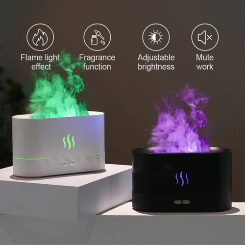 Aroma Diffuser Air Humidifier with Flame Lamp